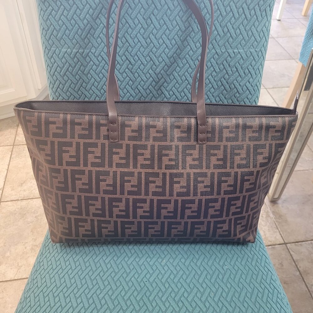 Fendi** Extra Large** Monogram Tote**  W19  X  H8.5  X  D5.5